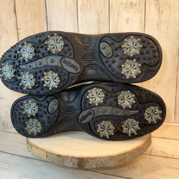 Footjoy Greenjoys Womens Golf Shoes White Beige 48401 Lace Up Spikes Size 8 M - Picture 11 of 11